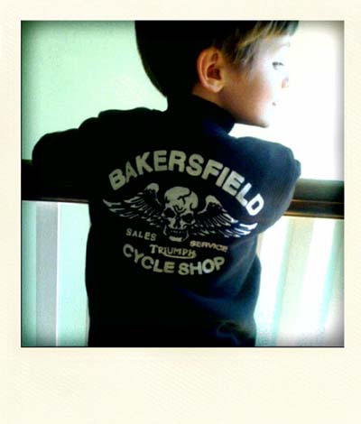 Emmett in his Bakersfield CA,Triumph Dealer's Jacket Feb. 2010 (4 years old)